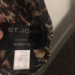 St John leopard print silk scarf